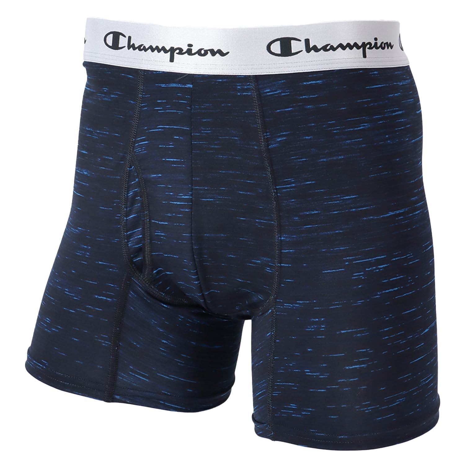 [Champion] Boxer Briefs doubleDRY® X-TEMP® Moisture-Wicking Quick-Dry Antibacterial Odor Control Cooling Stretch Jersey Boxer Briefs CM6EZ202 Men's Heather Navy