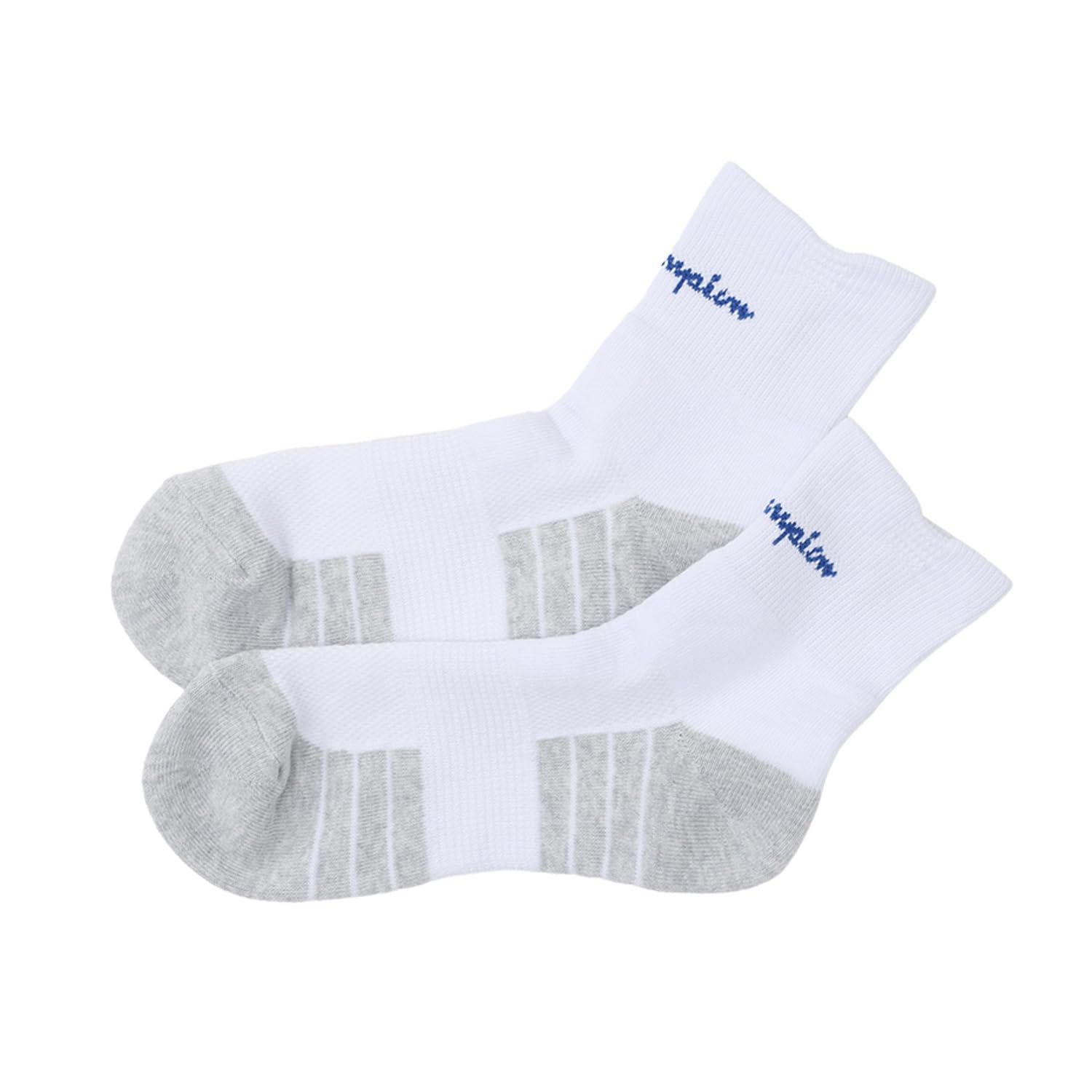 [Champion] Socks Antibacterial Odor Control Script Logo Short Socks BASKETBALL Accessories C3-ZB701S Men's White