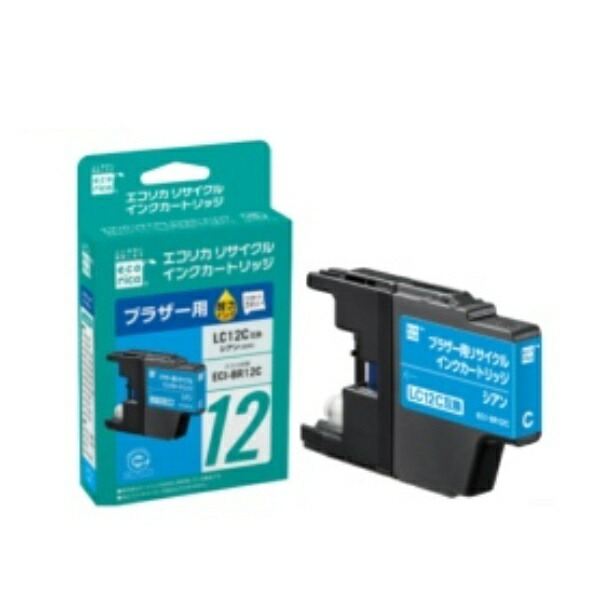 Ecolica Recycled Ink Cartridge Cyan (Dye) [Brother: LC12C Compatible] ECI-BR12C 1 piece