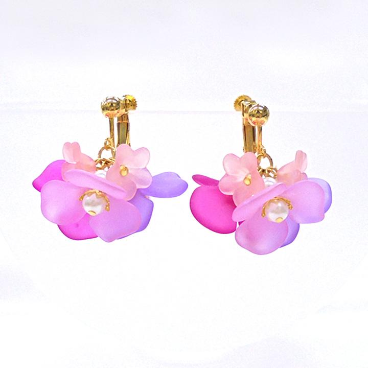 HOBBIX Bead Kit Kyoto Hira-ri Petal Earrings Double Cherry Blossom BK-107