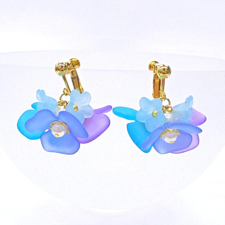 HOBBIX Bead Kit Kyoto Hira-ri Petal Earrings Hydrangea BK-109