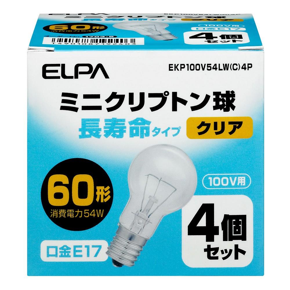 ELPA Long-Life Mini-Cree Bulb Lighting Indirect Lighting E17 54W Clear 4-Pack EKP100V54LW(C)4P
