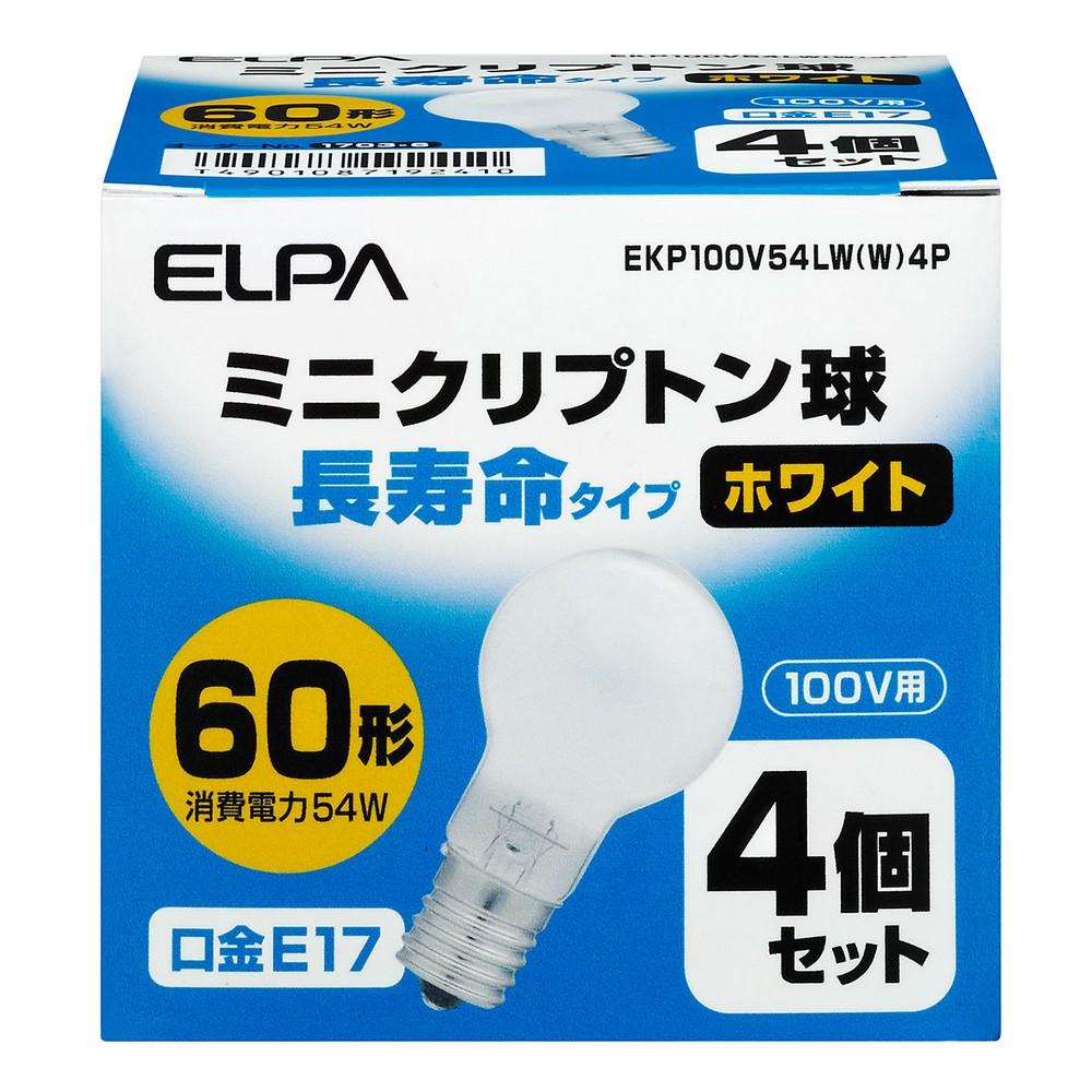 ELPA Long-Life Mini-Cree Bulb Lighting Indirect Lighting E17 54W White 4-Pack EKP100V54LW(W)4P