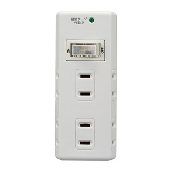 ELPA Centralized Switch Tap Outlet Power Strip Surge Protector 6-Outlet Surge-Resistant A-S600SW(W)
