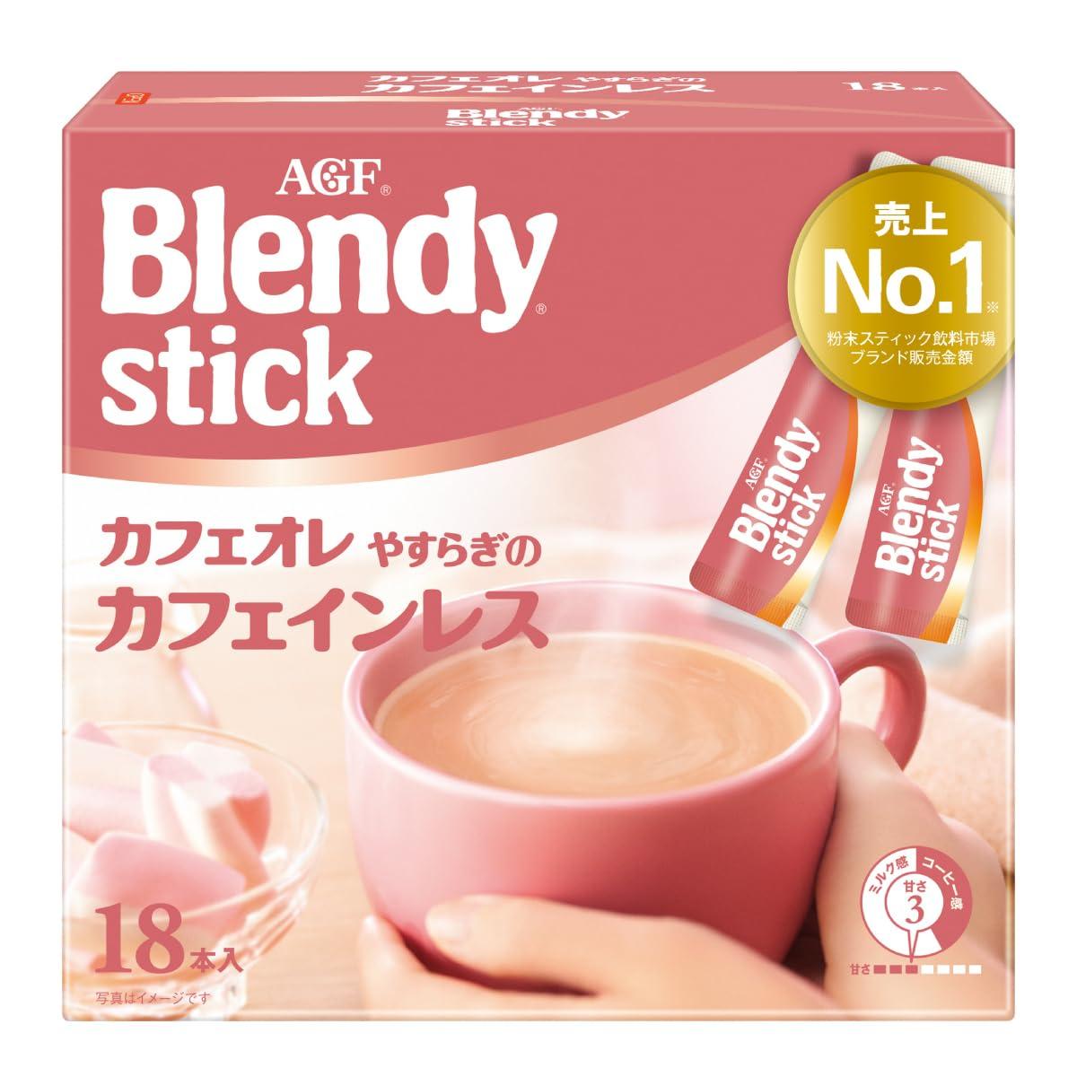AGF Blendy Stick Café au Lait: Soothing Decaf, 18 Sticks