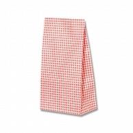 Shimojima Heiko Paper Bag Square Bottom Bag No.6 Gingham Mini Red 15x9x28cm 100 Sheets 004041600