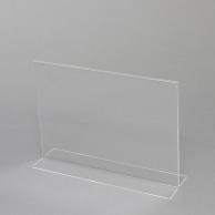 Heyko Acrylic Sign Holder T-Shaped Double-Sided A4 Landscape