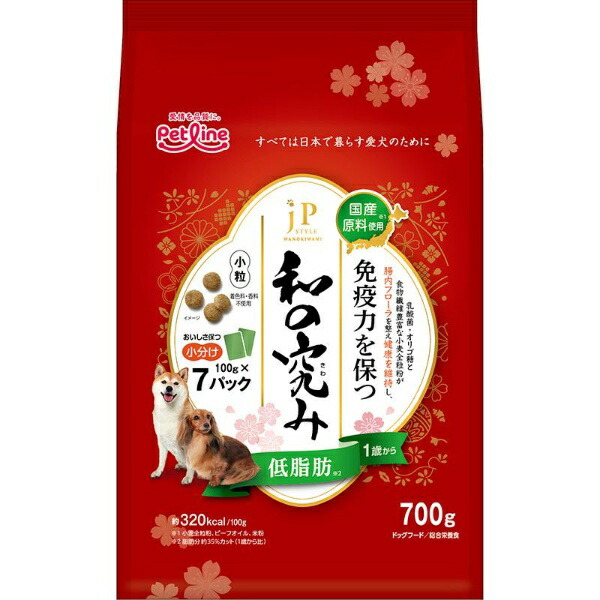 JP Style: The Ultimate in Japanese Flavor Dog Food Small Bites Low Fat For Dogs 1 Year and Older 700g (100g × 7)