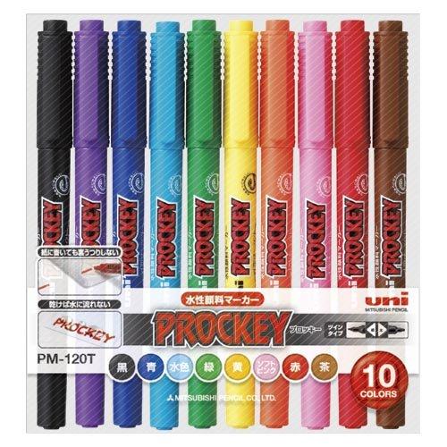 Mitsubishi Pencil Water-Based Pen ProQ Twin Ultra Fine 10 Colors PM120T10CN
