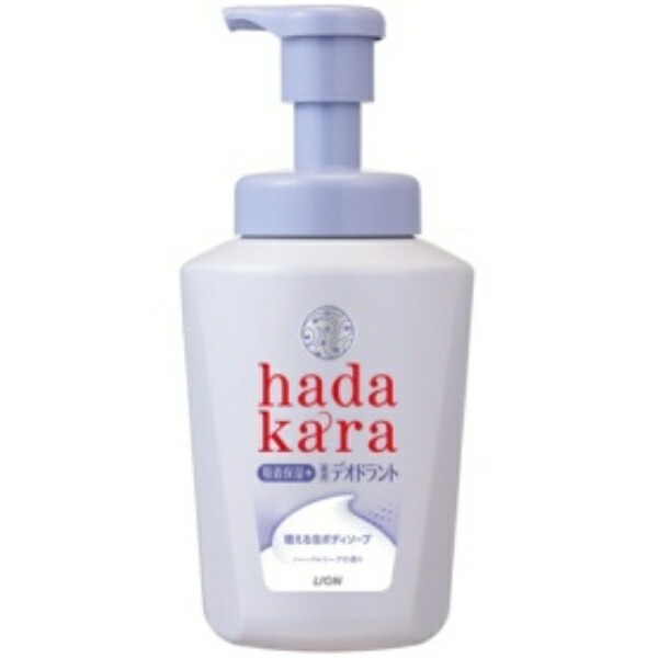 Lion Hadakara Body Soap Foaming Type Medicated Deodorant Herbal Soap Scent Main Bottle 550ml 1 Bottle