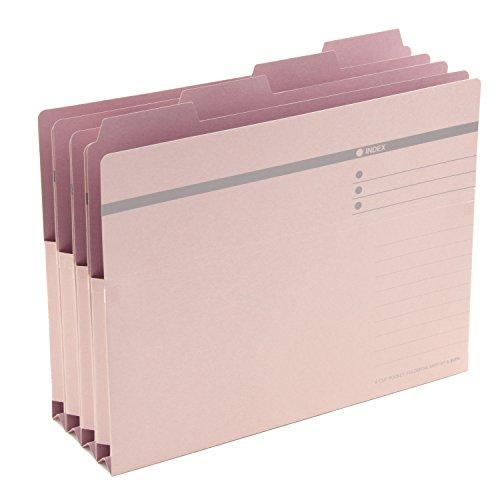 Lion Office Supplies 4-Cut Folder for Portable Use A4 Size 4-Pack No.44PF-4P-P Pink