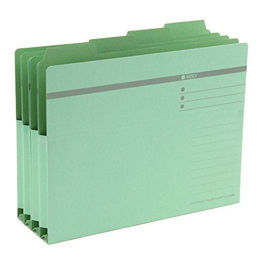 Lion Office Supplies 4-Cut Folder for Portable Use A4 Size 4-Pack No.44PF-4P-G Green