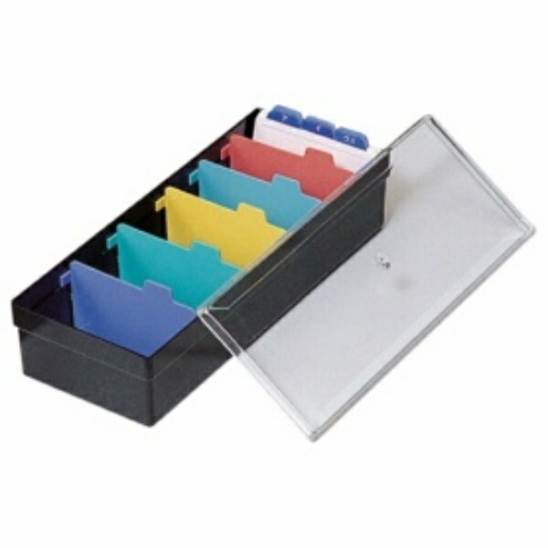 Lion Office Supplies Business Card Organizer Box 800 Cards No.100-BK Black