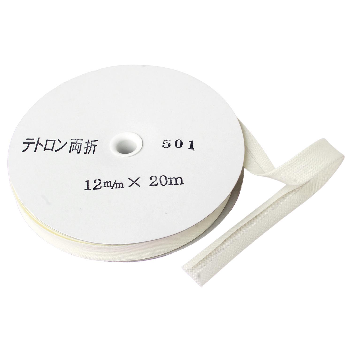 Asahi Bias Tape Tetron Bias Double-Fold 12mm Width × 20m Roll Cream Col.501