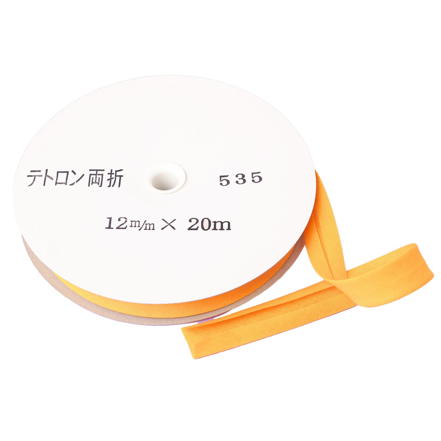 Asahi Bias Tape Tetron Bias Double-Fold 12mm Width × 20m Roll Gold Col.535
