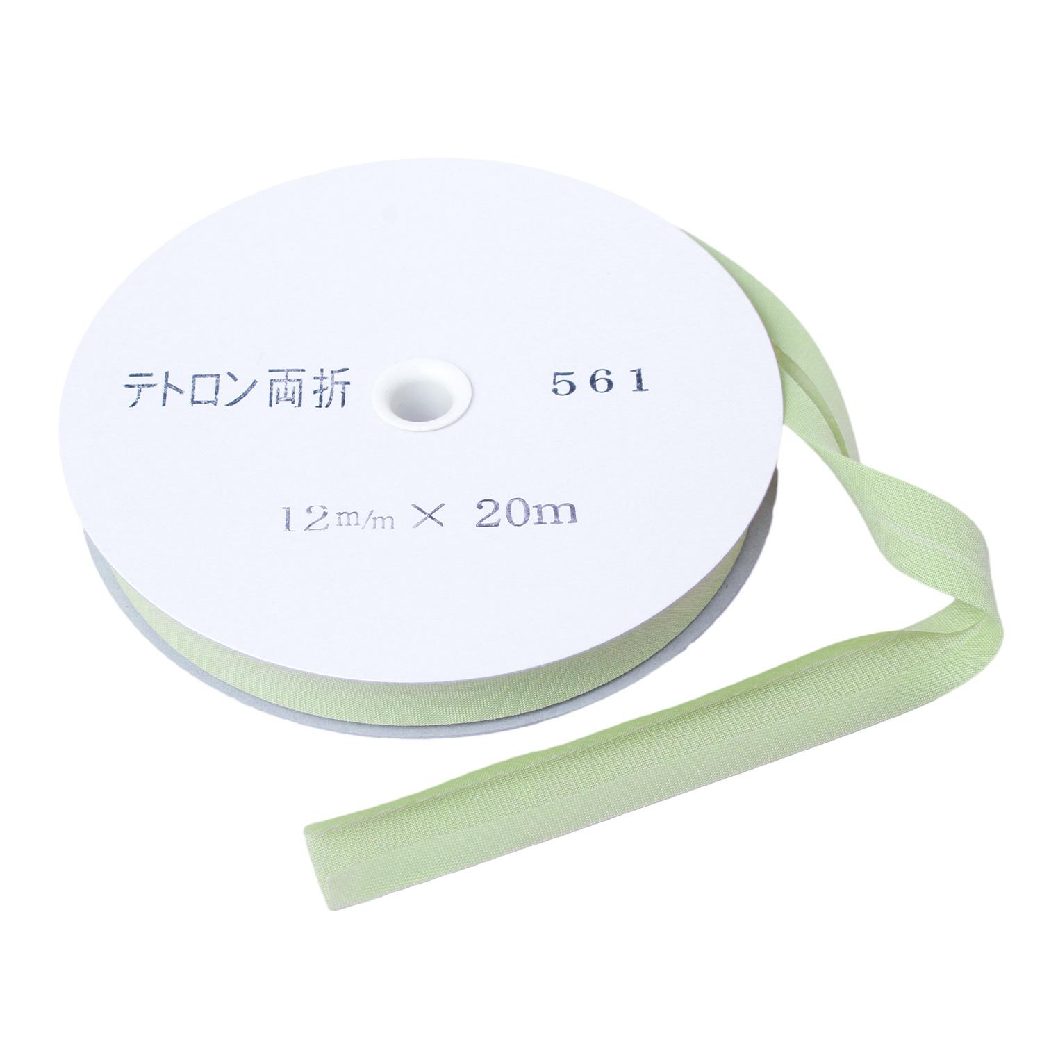 Asahi Bias Tape Tetron Bias Double-Fold 12mm Width × 20m Roll Wakakusa Col.561