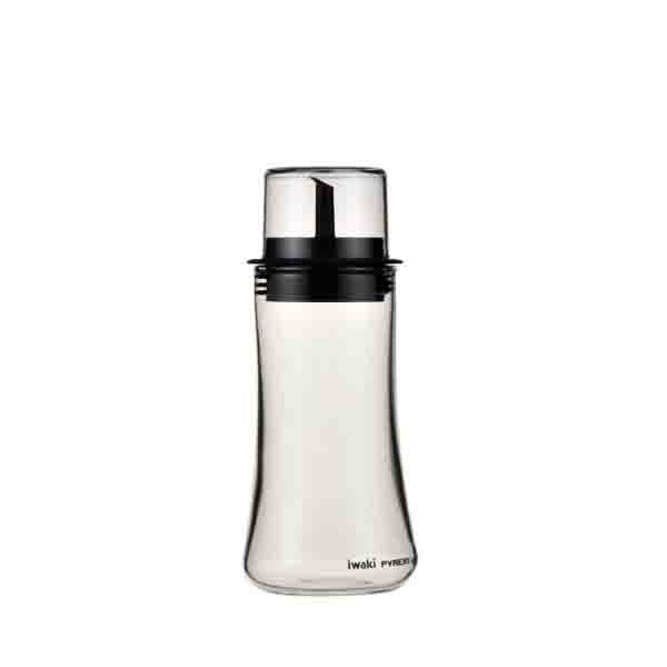 iwaki AGC Techno Glass Heat-Resistant Glass Oil Dispenser with Lid, 160ml, for Soy Sauce, KT5032-BK