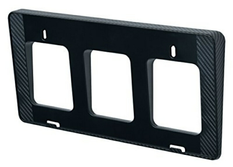 SEIWA Exterior Accessories License Plate Base 1-Piece Carbon Black Pattern K376 Front Use 3D Type