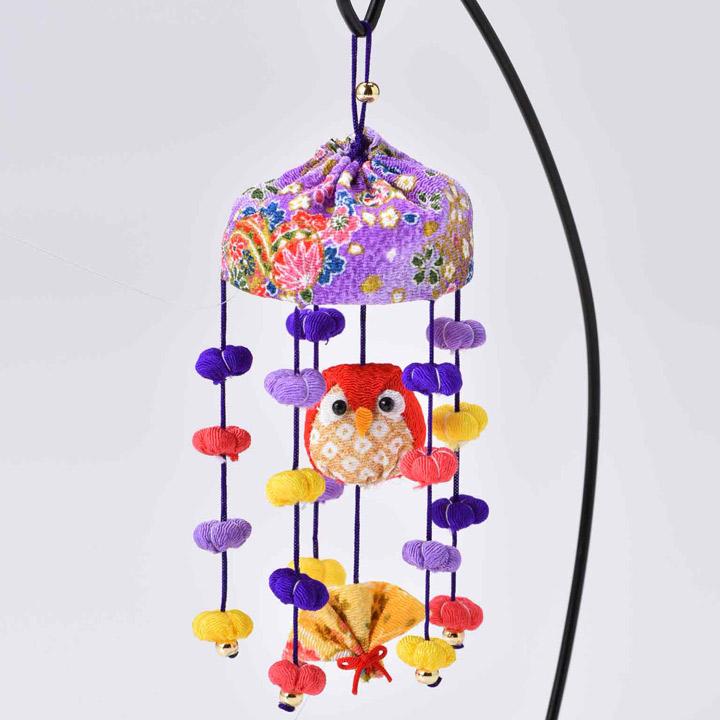 Takagi Textile Panami Crepe Bean Umbrella Hanging Doll Craft Kit Invites Good Fortune - Red Series LH424