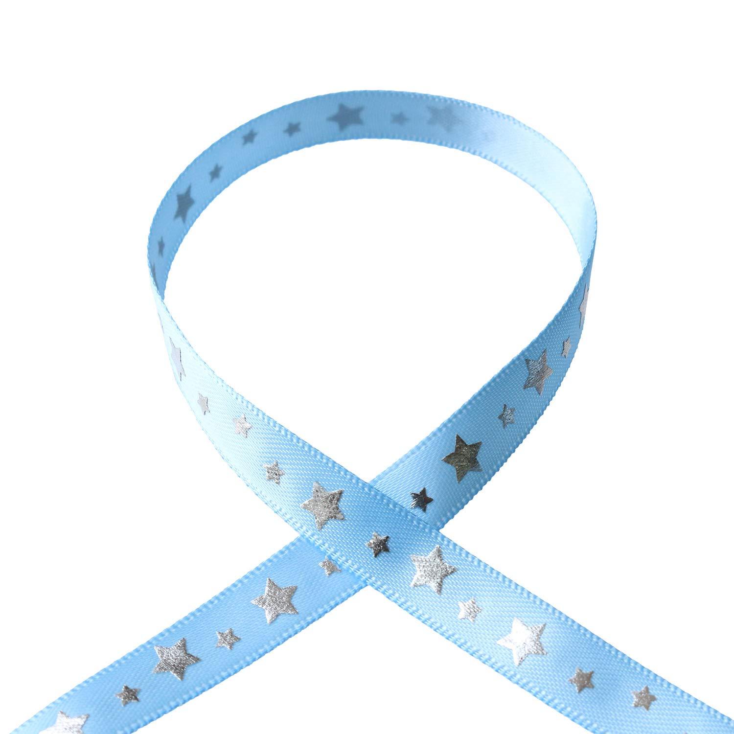 Blanc de Core Ribbon Star Print Satin No.3514-62 10mm × 10m