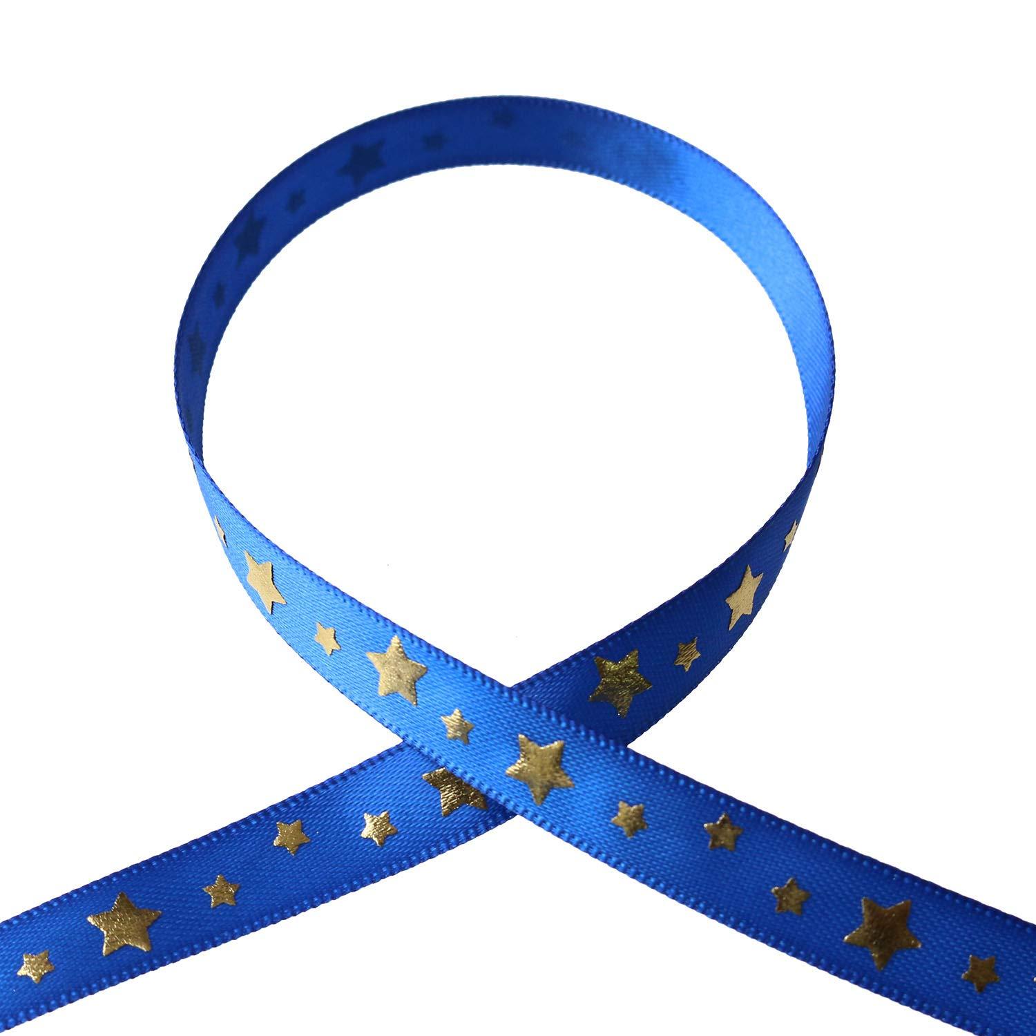 Blanc de Core Ribbon Star Print Satin No.3514-74 10mm × 10m