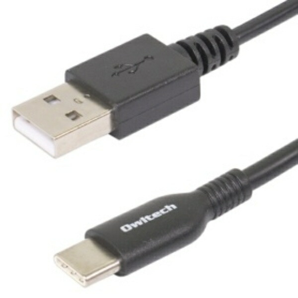 Owltech Soft and Durable Type-C Cable QC3.0 Compatible Charging Data Transfer 3A High Output Smartphone Tablet 50cm Black OWL-CBKCASR5-BK