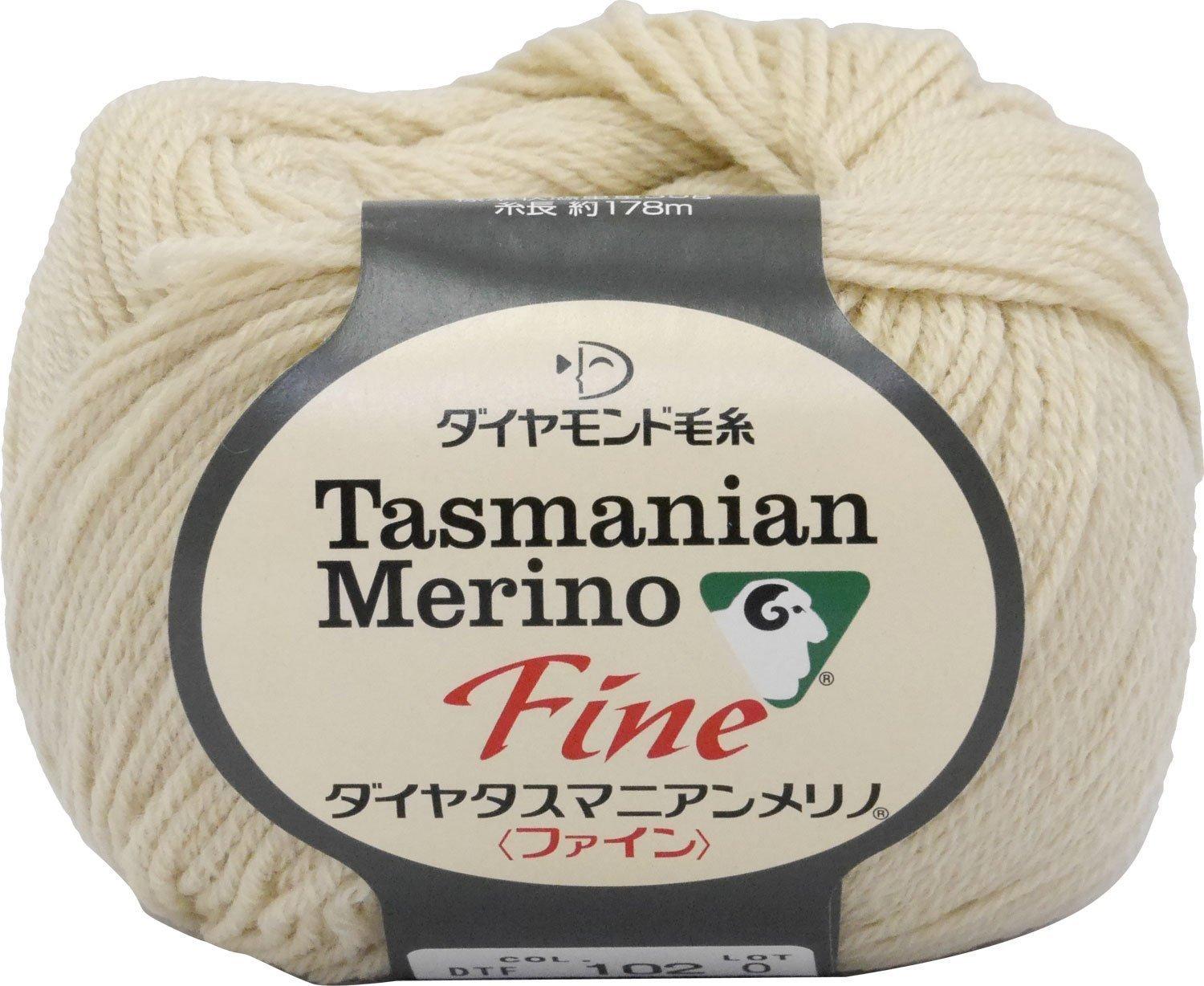 Diamond Yarn Diam Tasmanian Merino Fine Yarn Medium-Fine Weight Col. 102: Cream 35g (approx. 178m)