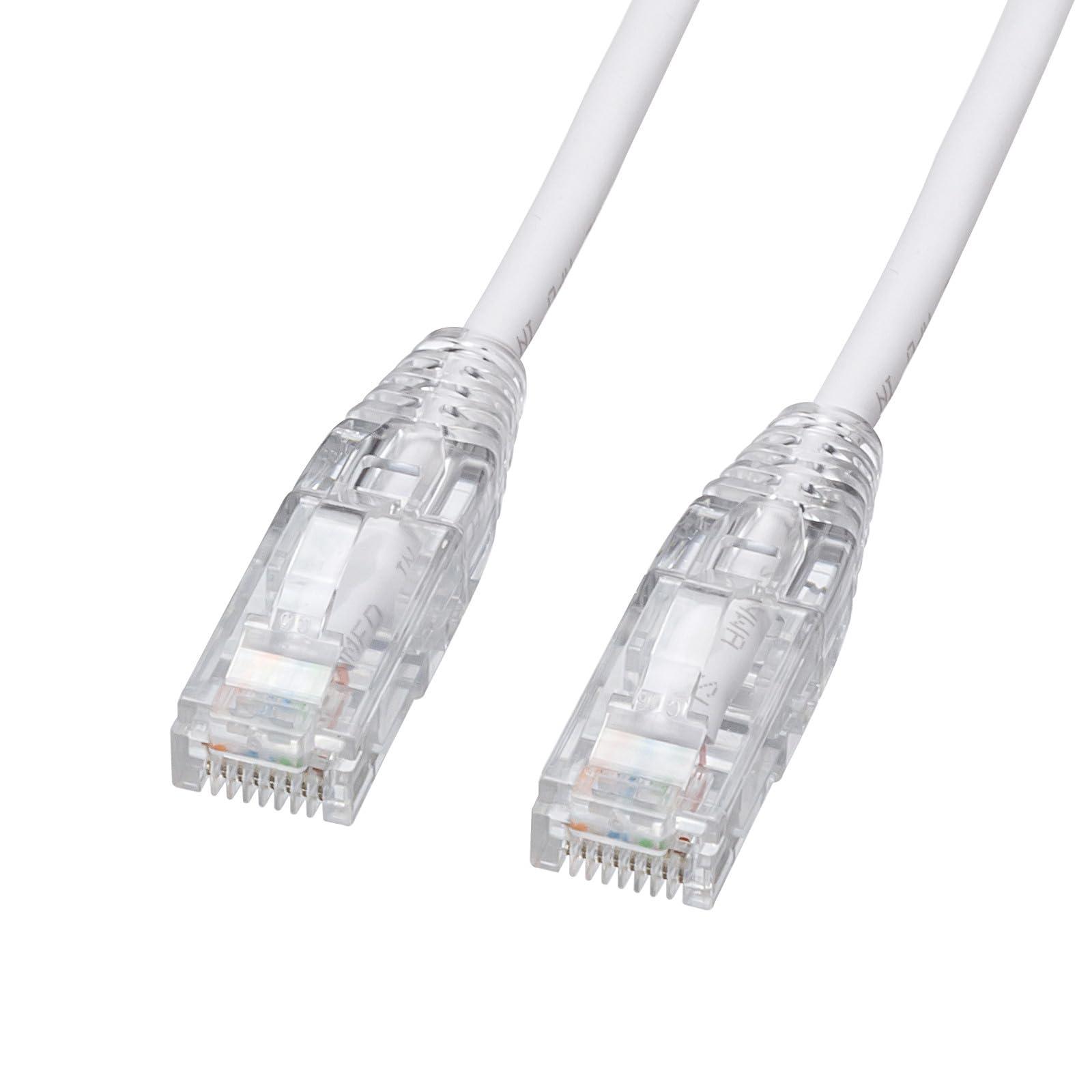 Sanwa Supply Category 6 LAN Cable (Slim, Flexible, Anti-Snapping Connector, 1m・White) KB-SL6YS-01W
