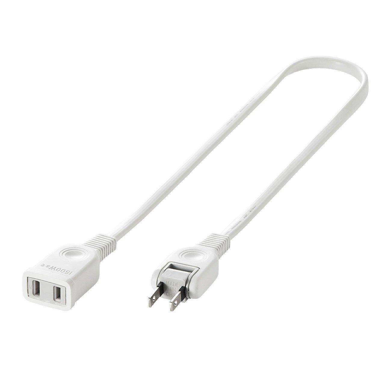 Sanwa Supply Power Extension Cord 0.5m with Insulated Caps and Swing Plug for Tracking Fire Prevention TAP-EX21005