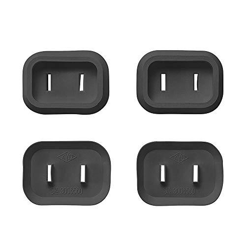 Sanwa Supply Plug Safety Cover for 2-Pin Plugs, Black, 4-Pack TAP-PSC1NBK