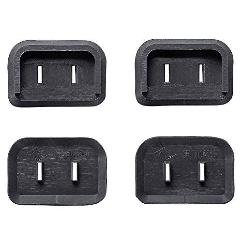 Sanwa Supply Plug Safety Cover for 2-Pin Plugs (L-Shaped) - Black - 4-Pack TAP-PSC2NBK