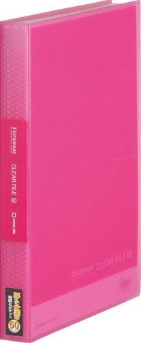 King Jim Clear File Simples Transparent 60-Pocket A4 Vertical Pink 186-3TSP-P