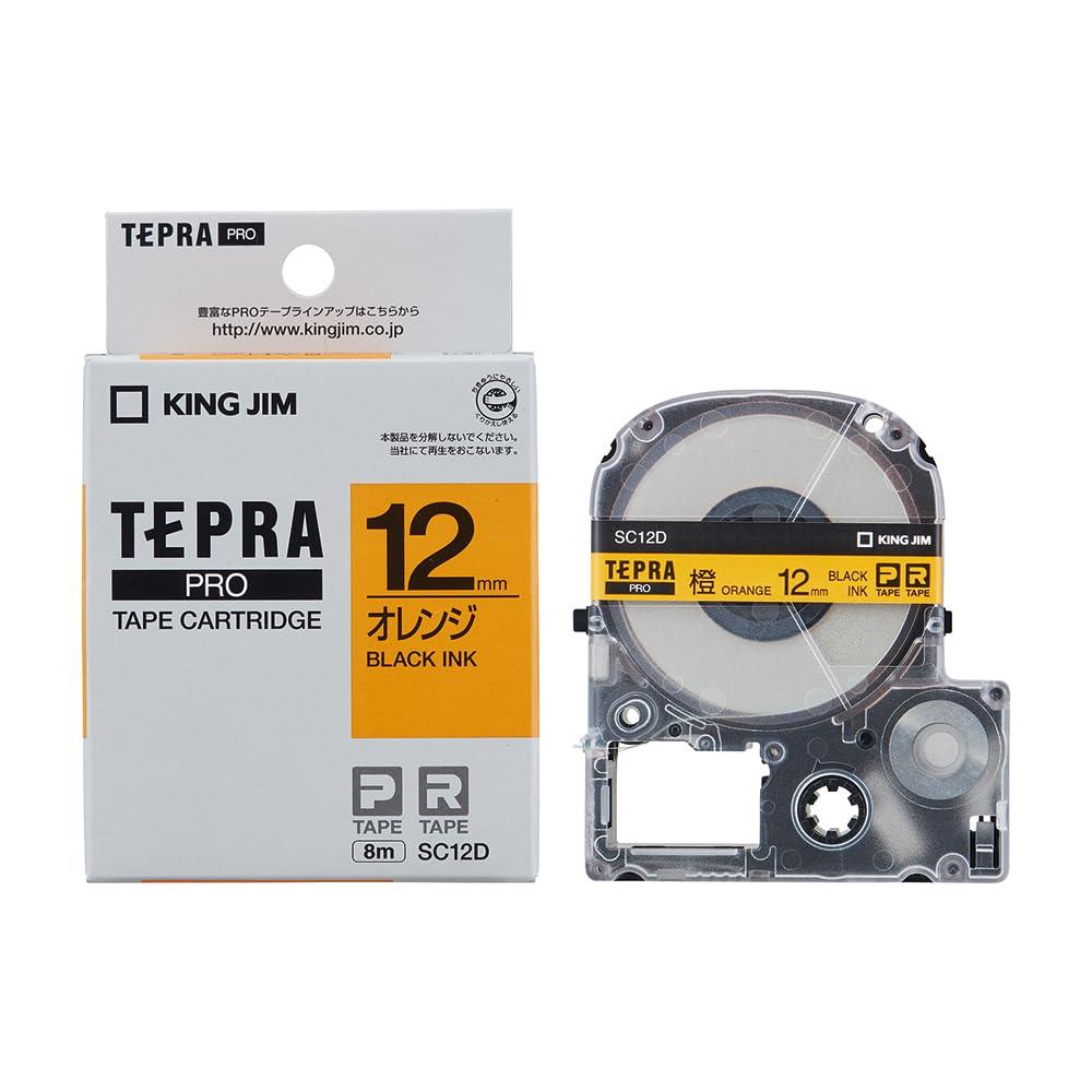 King Jim Tape Cartridge Tepla PRO 12mm SC12D Orange