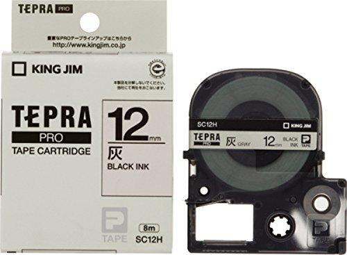 King Jim Tape Cartridge Tepla PRO 12mm SC12H Gray Label