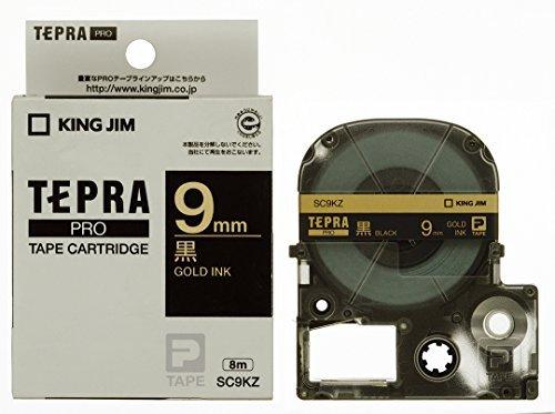 King Jim Tape Cartridge Tepla PRO 9mm SC9KZ Black with Gold Letters