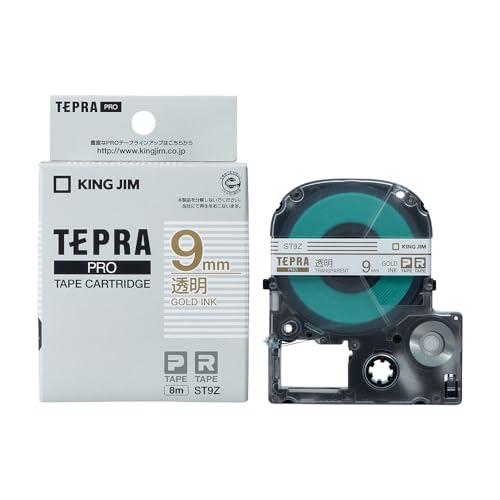 King Jim Tepla PRO Tape Cartridge 9mm Transparent Label/Gold Text Length 8m ST9Z