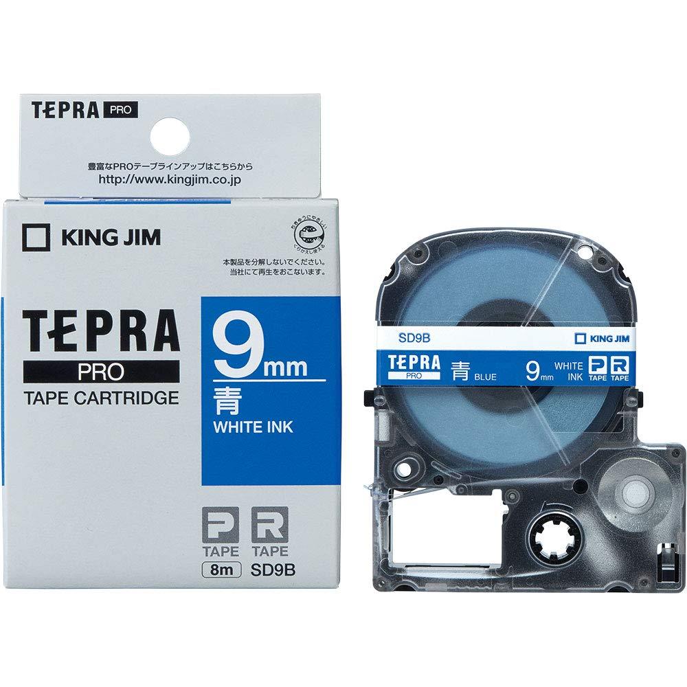 King Jim Tepla PRO Tape Cartridge Color Label (Vivid) 9mm Green Label/White Text Length 8m SD9B