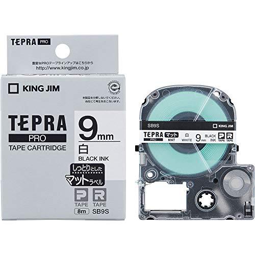 Kingjim Tepla PRO Tape Cartridge Matte Label 9mm White/Black Text 8m SB9S