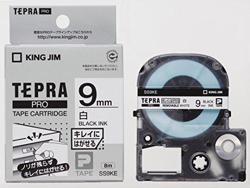 King Jim Tepla PRO Tape Cartridge Clean-Peel Labels 9mm White Label/Black Text Length 8m SS9KE
