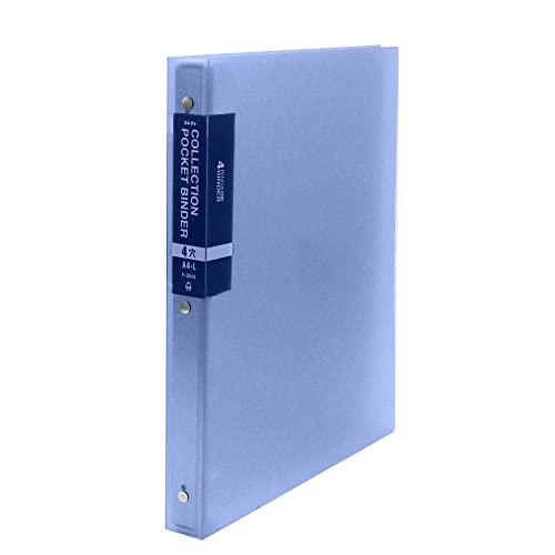 Collect Binder Collection Pocket Binder Thick Type A4-L 4-Hole Clear Blue F-3044-CBL