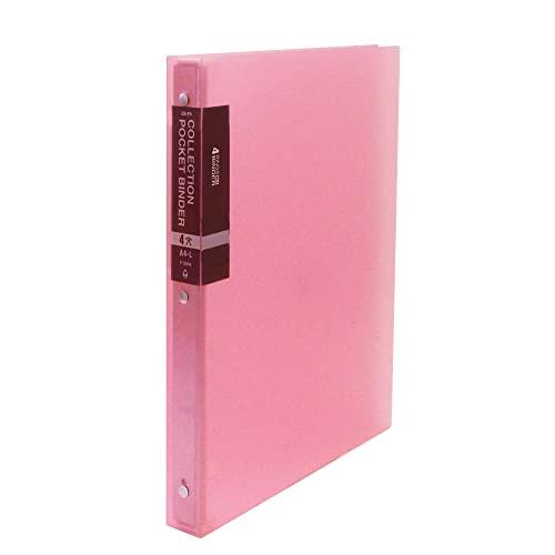 Collect Binder Collection Pocket Binder Thick Type A4-L 4-Hole Clear Pink F-3044-CPI