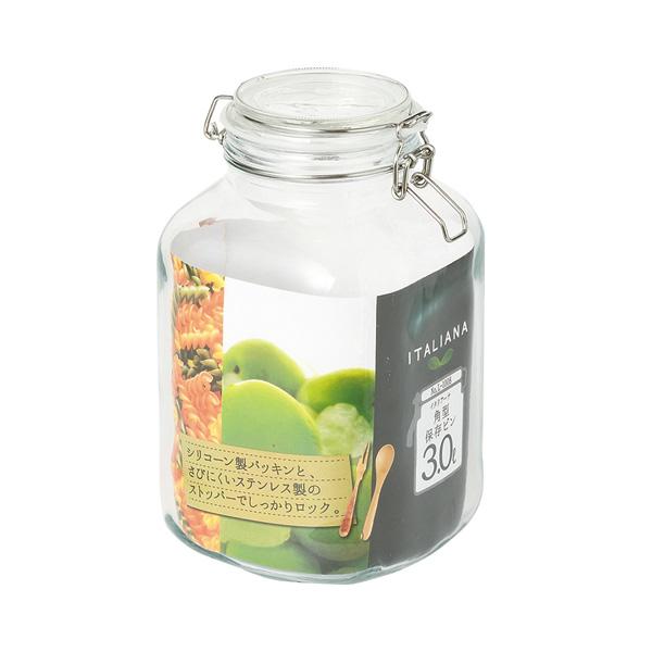Pearl Metal Umeshu Bottle Fruit Wine Bottle 3L 3,000ml Glass Square Storage Bottle Italiana L-10083.0L