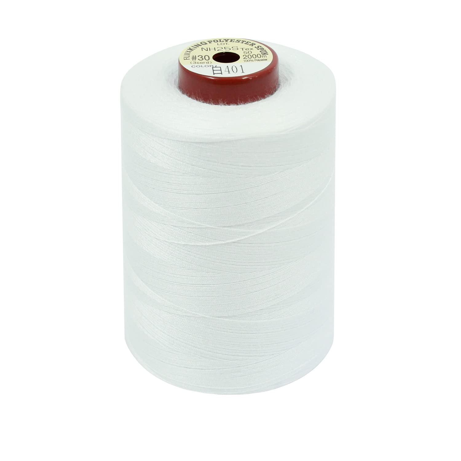 FUJIX Kingspan (Polyester Sewing Thread) No. 30/2000m COL.401 White