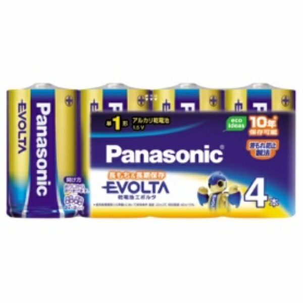 Panasonic Alkaline Dry Cell Batteries Evolta Size D LR20EJ/4SW 1 Pack (4 Batteries)