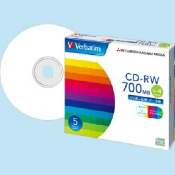 Verbatim Japan CD-RW Rewritable 700MB 5-Pack White Printable 1-4x Speed SW80QP5V1