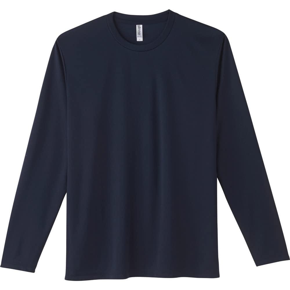 [Glimmer] 3.5 oz Interlock Dry Long Sleeve T-Shirt 00352-AIL Navy 3L