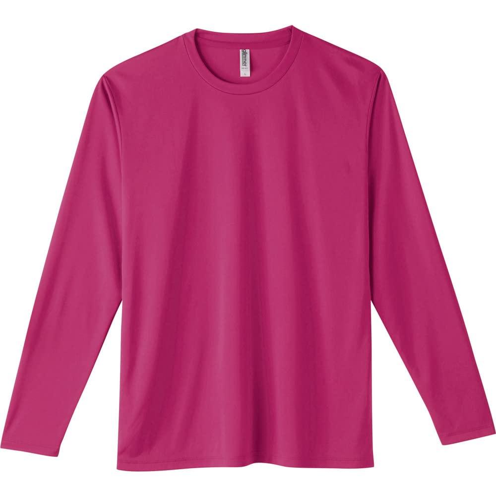 [Glimmer] 3.5 oz Interlock Dry Long Sleeve T-Shirt 00352-AIL Hot Pink 3L (Equivalent to Japanese Size 3L)