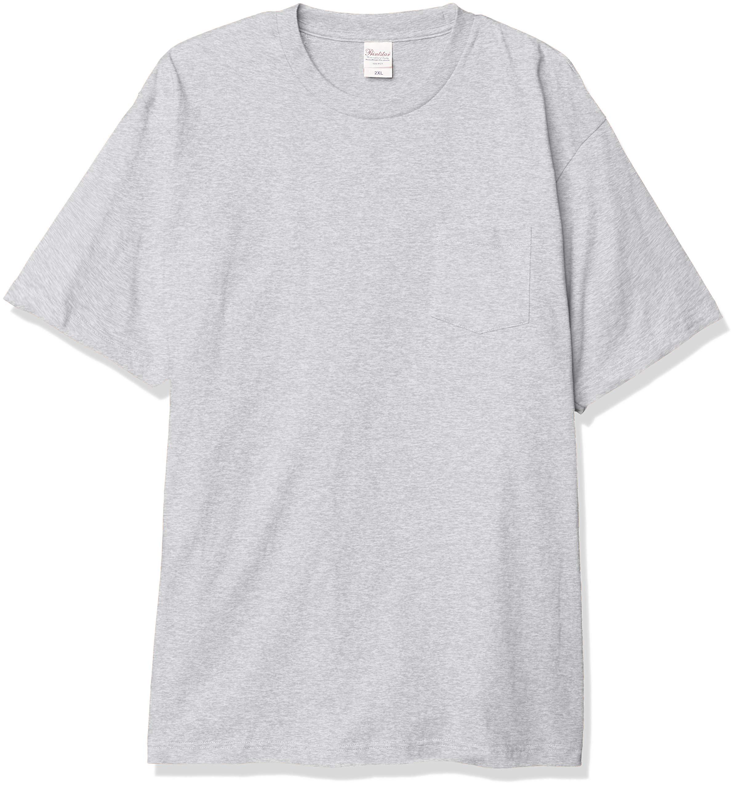 [Printstar] Short Sleeve 5.6 oz Heavyweight Pocket T-Shirt Heather Grey Japan XS (-)
