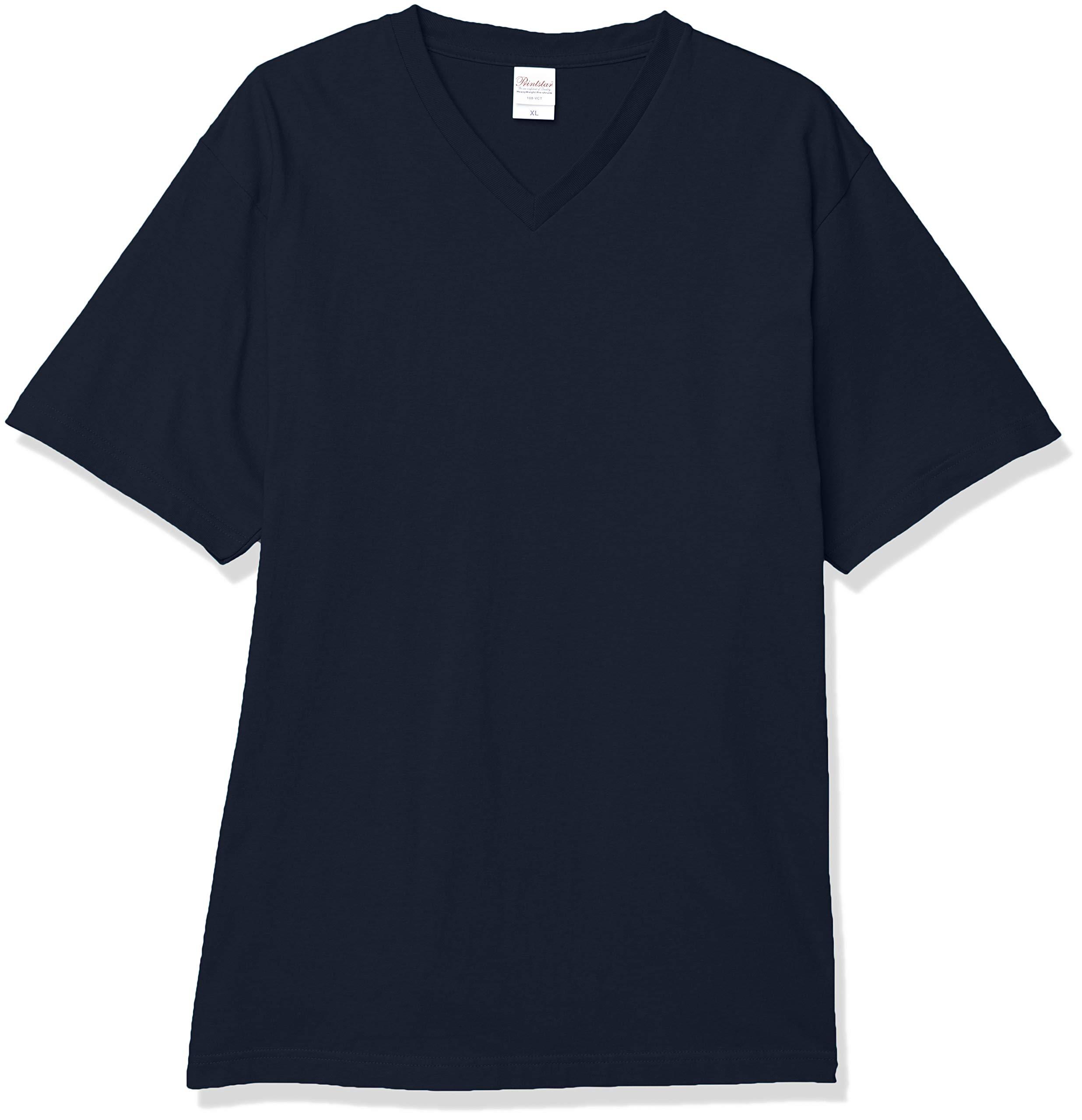 [Printstar] Short Sleeve 5.6 oz Heavyweight V-Neck T-Shirt Navy Japan XS (-)