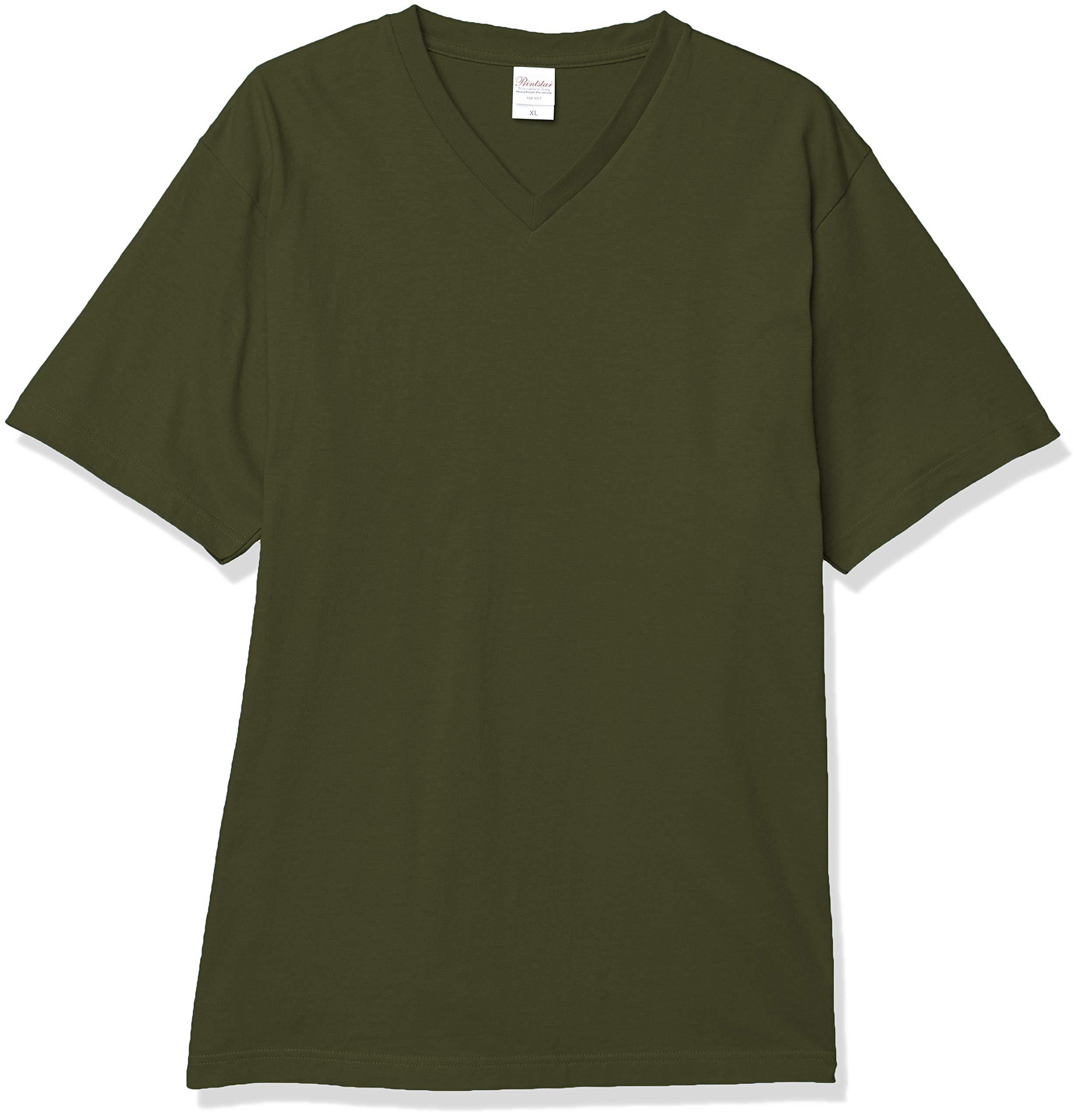 [Printstar] Short Sleeve 5.6 oz Heavyweight V-Neck T-Shirt Army Green Japan S (-)